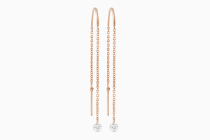 boucles d'oreilles diamants pendantes brio or rose