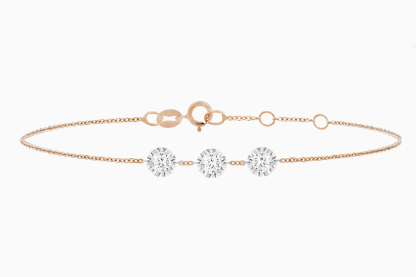 bracelet diamants Miroir Trilogie or rose