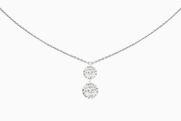 collier diamants Miroir Duo or gris