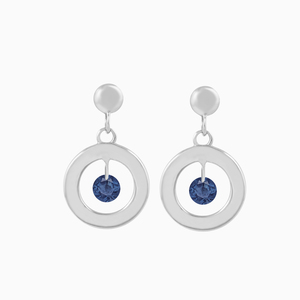 Boucles d'Oreilles Princesse, Saphir Bleu